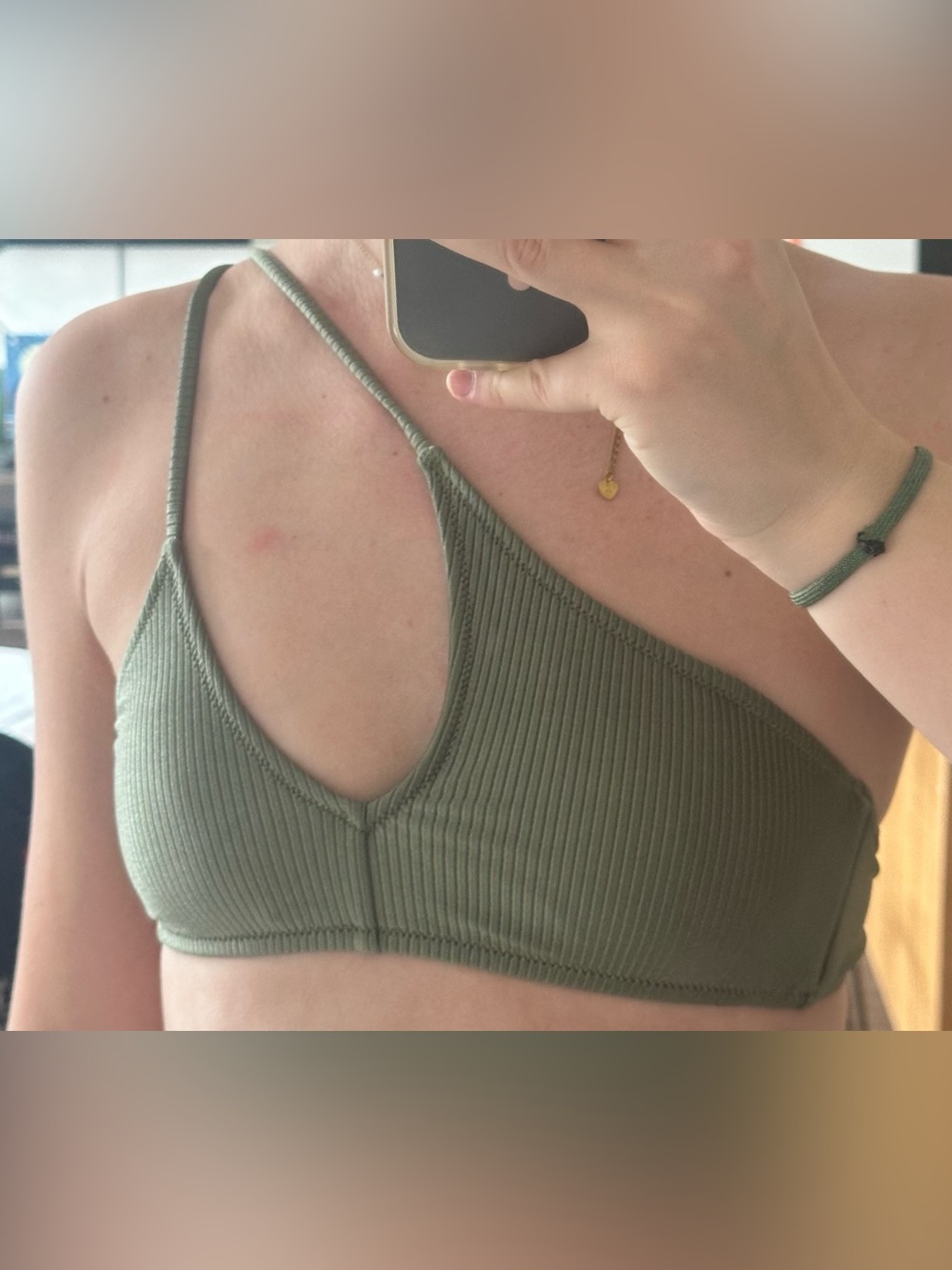 Ribbed Olive Green Bikini